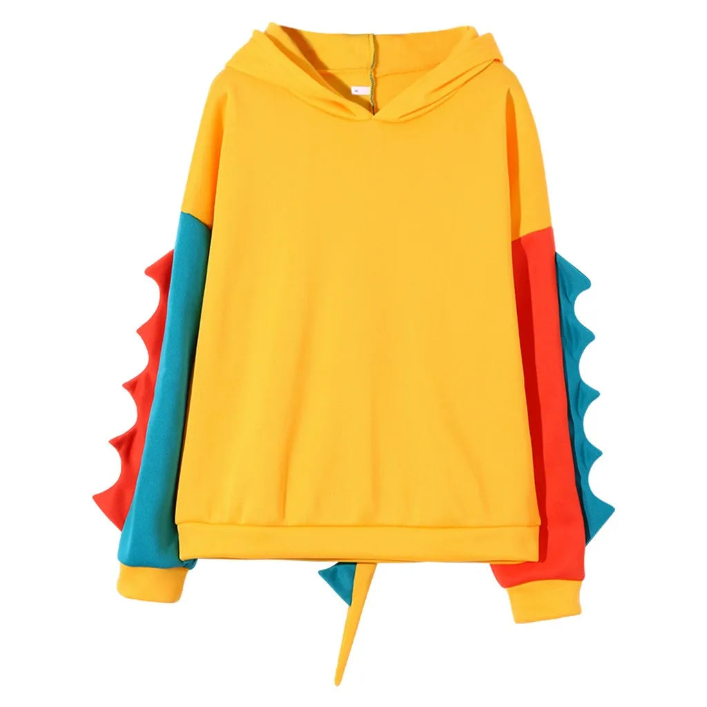 Women's Sweatshirts Hoodies Autumn Winter Sweet Cute Dinosaur Velvet Cashmere Hooded Hoodies Female Pullovers Jumper Moletom New