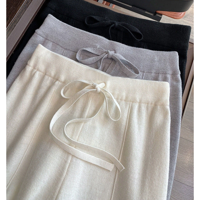 Women's Fashionable Knitted Wool Wide-leg Pants