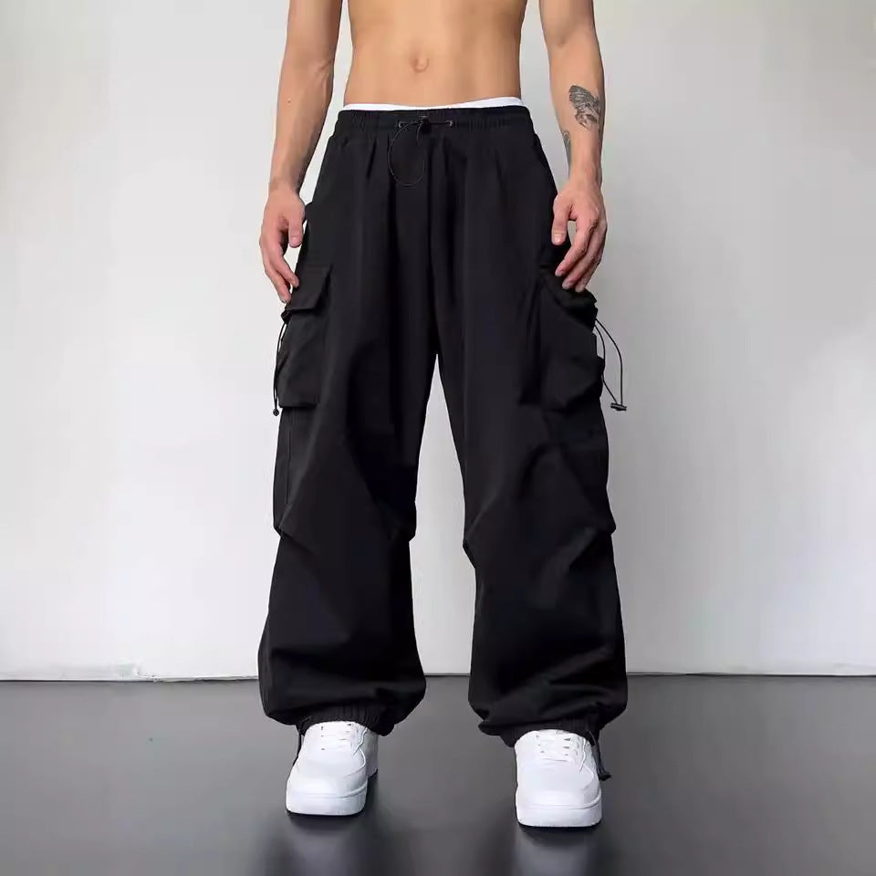 Multi-pocket Adjustable Drawstring Casual Loose Trousers Men And Women