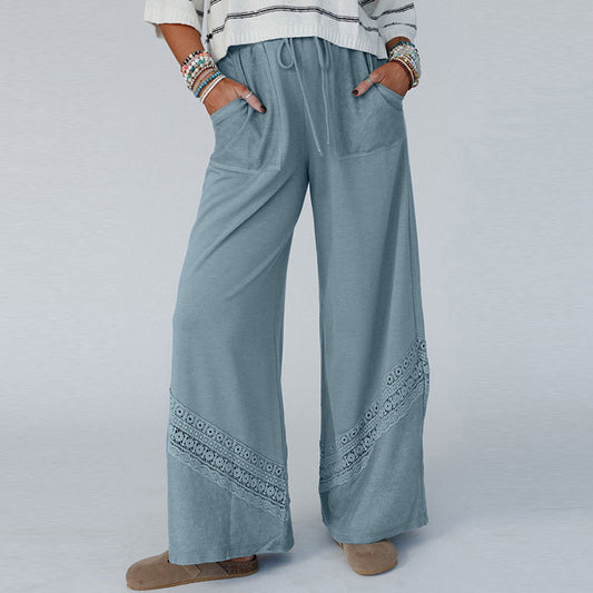 Women's All-match Lace Crocheted Wide-leg Pants