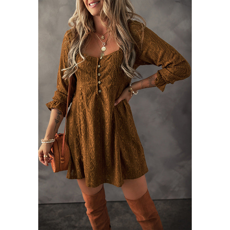 Fashion Loose Ruffled Sleeves Dress Women