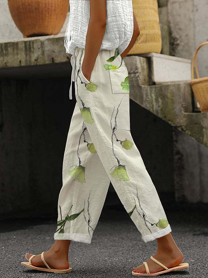 Lady Temperament Leisure 3D Digital Printed Pants