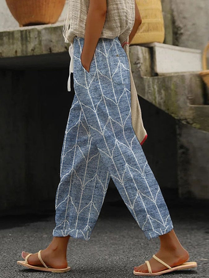 Lady Temperament Leisure 3D Digital Printed Pants