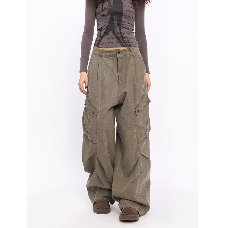 Retro Overalls Jeans Women's Early Autumn High Waist Loose