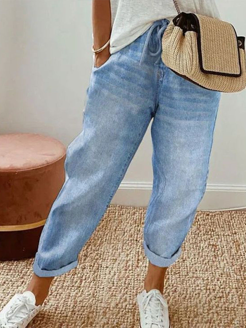 Women's Floral Print Fashion Graffiti Loose Pockets Casual Pants