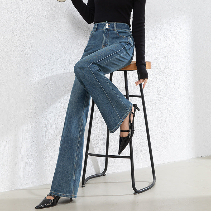 Korean-style Slim-fit Horn Mop Trousers