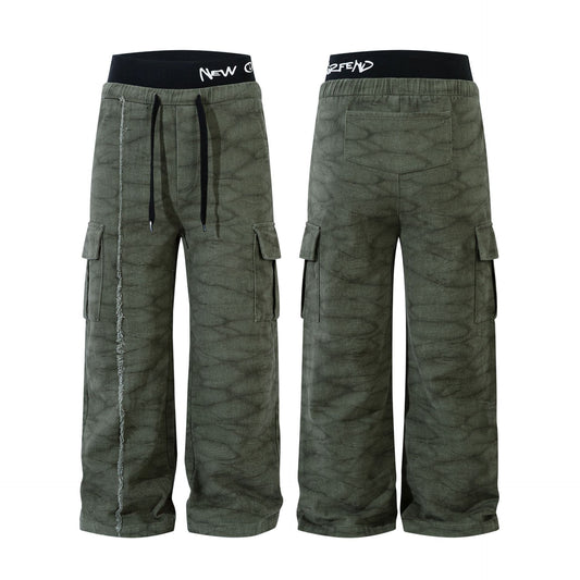 American High Street Washed Old Cargo Jeans Men And Women