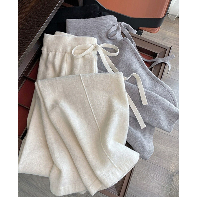 Women's Fashionable Knitted Wool Wide-leg Pants