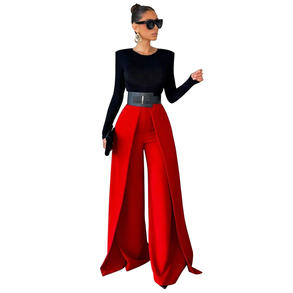 Loose Slimming Wide-leg Pants Solid Color Straight Fashion Casual Pants