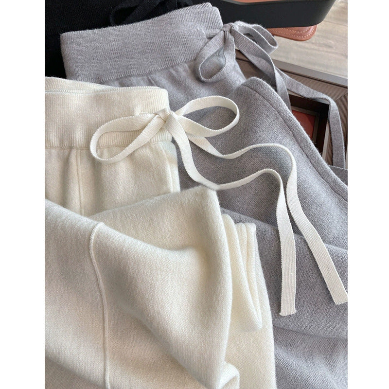 Women's Fashionable Knitted Wool Wide-leg Pants