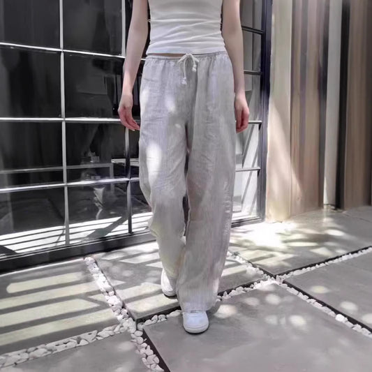 American Vintage Stripe Tied Elastic Waist Sports Pants