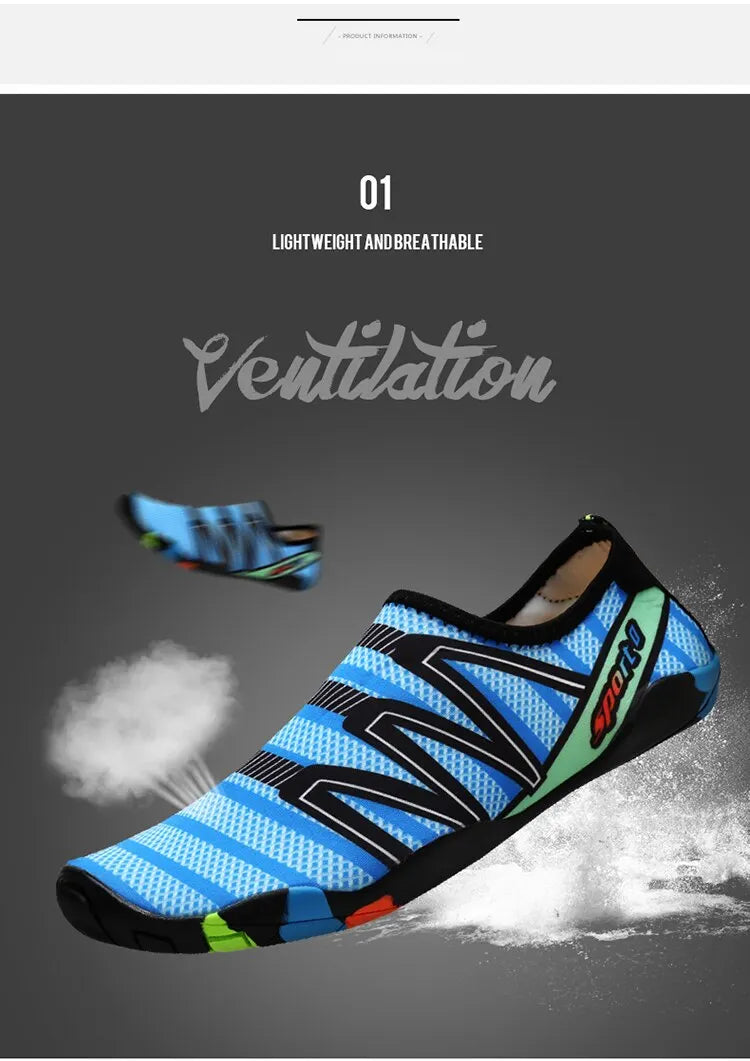 Feslisho Quick Drying Beach Water Shoes Unisex Swimming Aqua Slippers Barefoot Surfing Upstream Sneakers Light Seaside