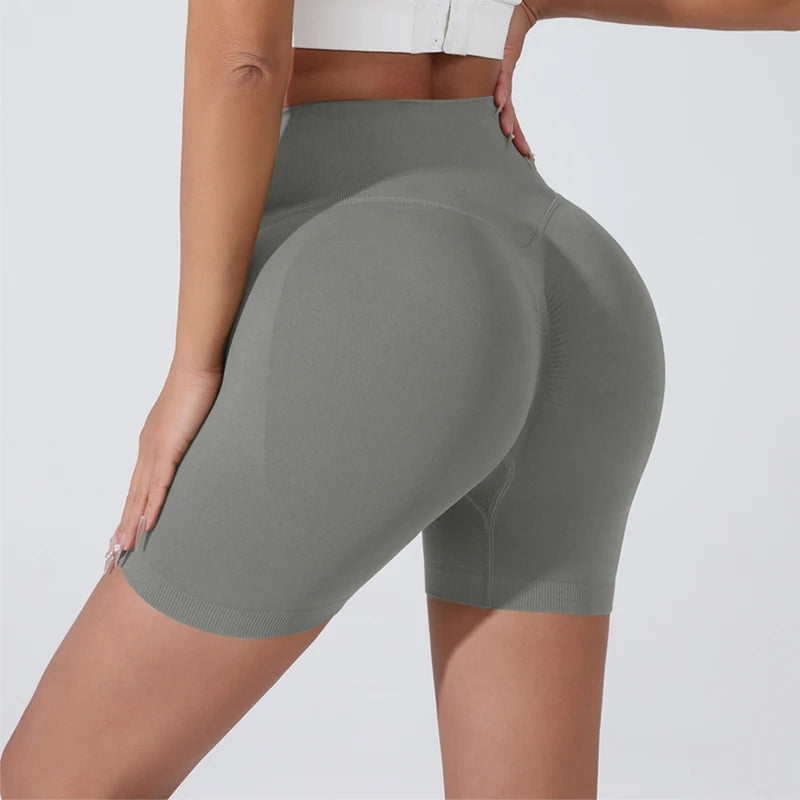 Women's High-Waist Breathable Yoga Shorts for Summer Running Short Tights Leggings Cycling Workout Gym Shorts Sports Shorts