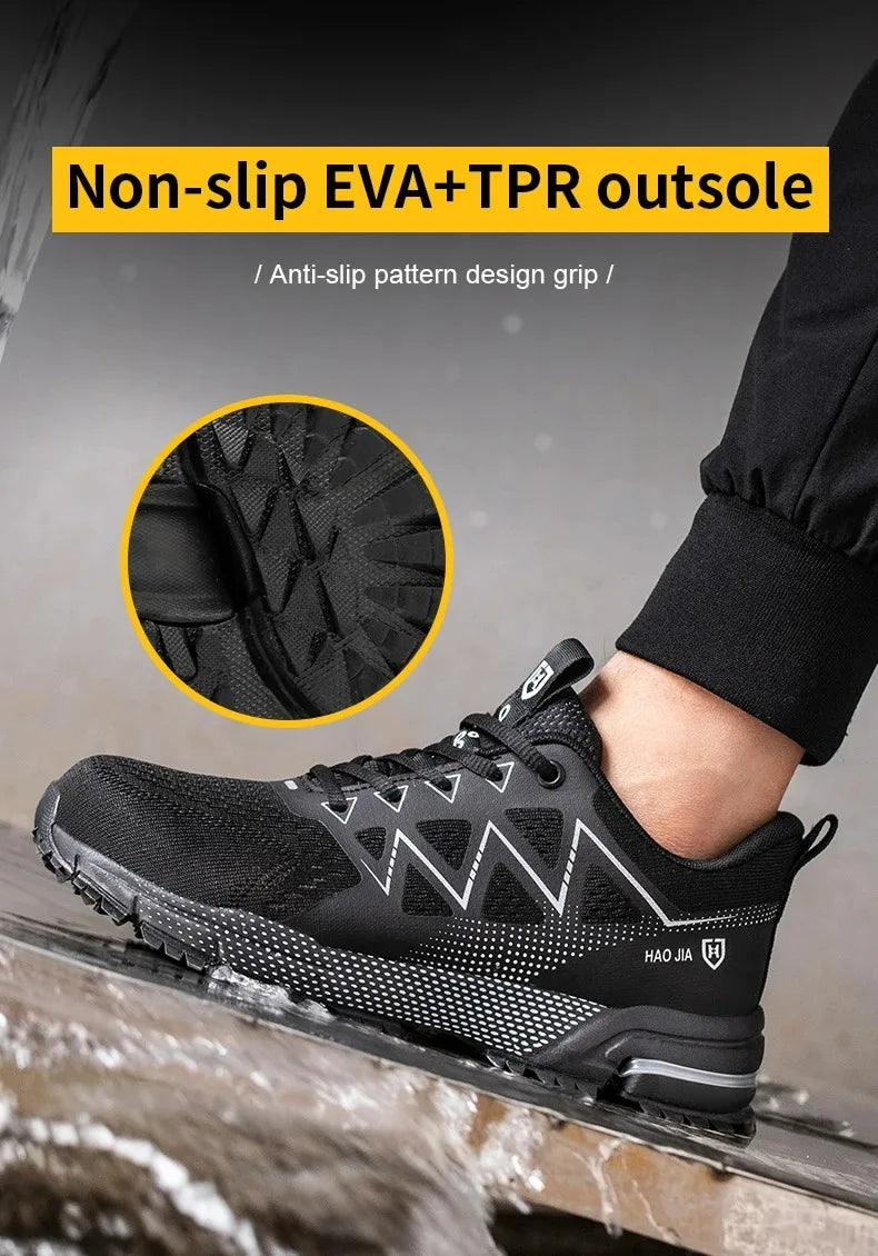 Safety Shoes Men Women Anti-Smashing Steel Toe Cap Indestructible Light Breathable Sneaker Work Shoes Safety Boots