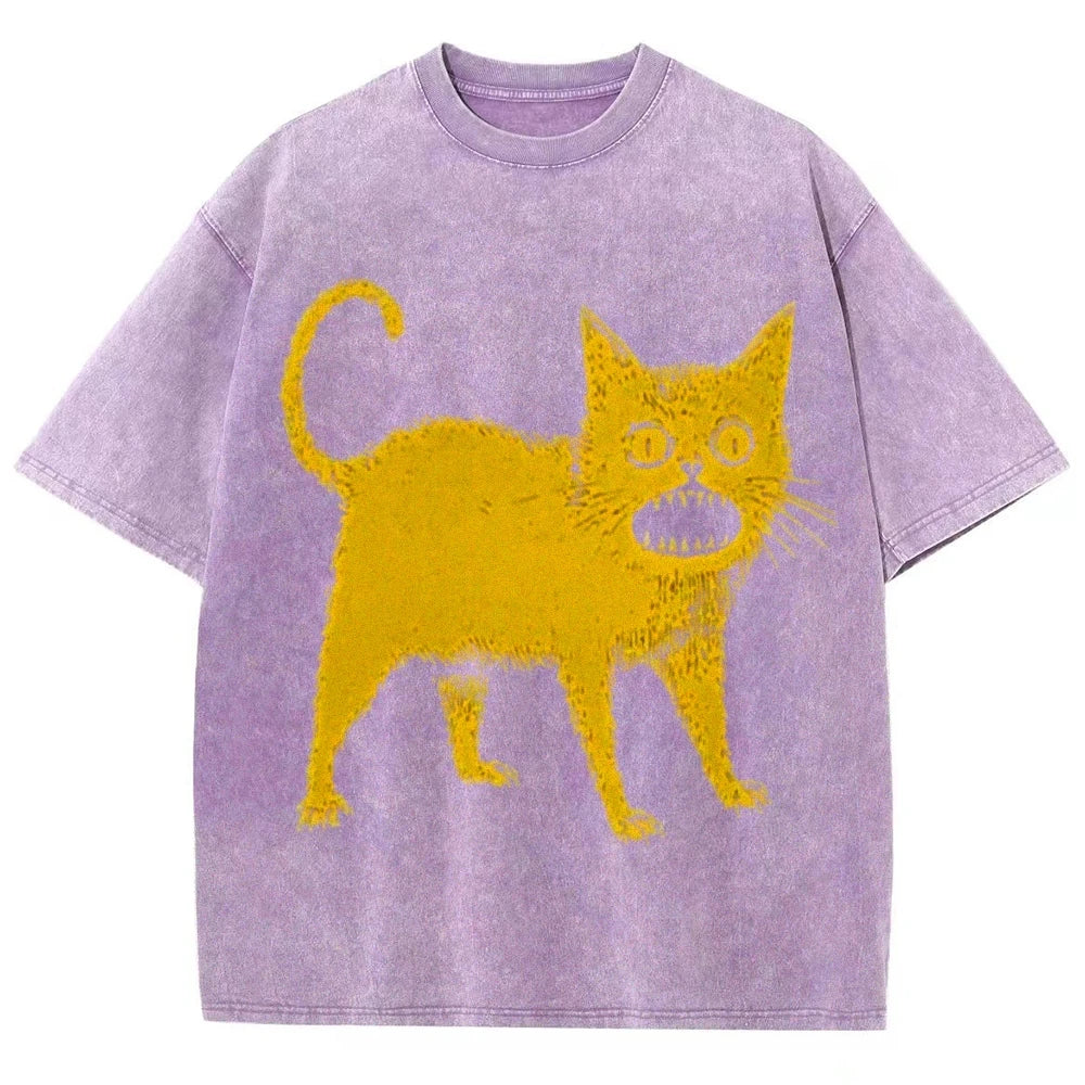 Cartoon Print T Shirt Women Kawaii Graphic Shirts Summer Casual Short Sleeved Black Female Tee Round Neck Harajuku T-Shirts