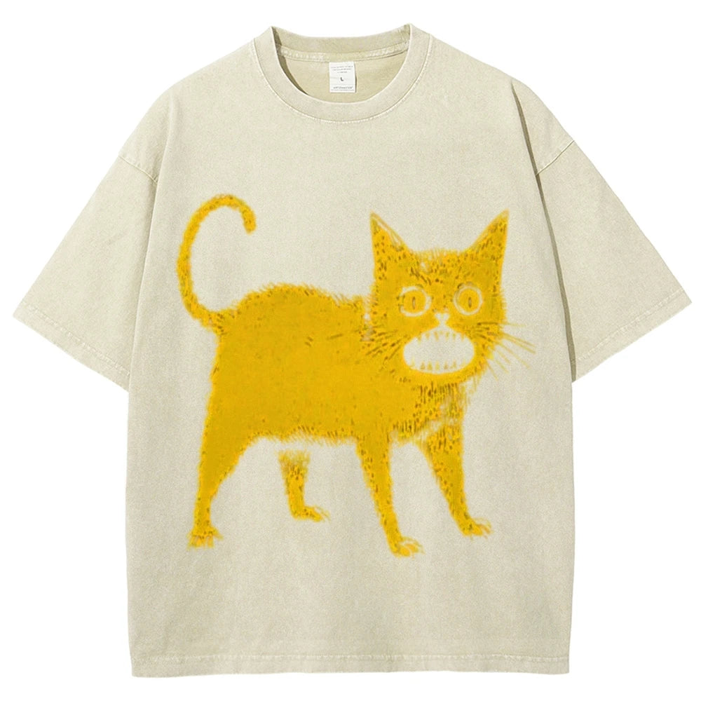 Cartoon Print T Shirt Women Kawaii Graphic Shirts Summer Casual Short Sleeved Black Female Tee Round Neck Harajuku T-Shirts