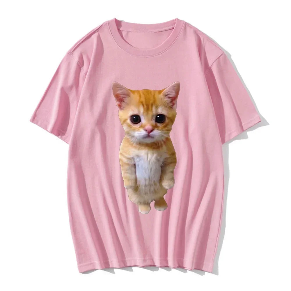 Funny Cat 3D Print Women Casual T-Shirt Women Men Summer Harajuku T Shirts Girl Boy Casual Fashion Clothes Loose Sport Tees