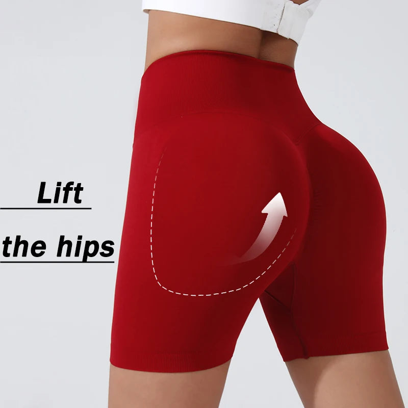 Women's High-Waist Breathable Yoga Shorts for Summer Running Short Tights Leggings Cycling Workout Gym Shorts Sports Shorts