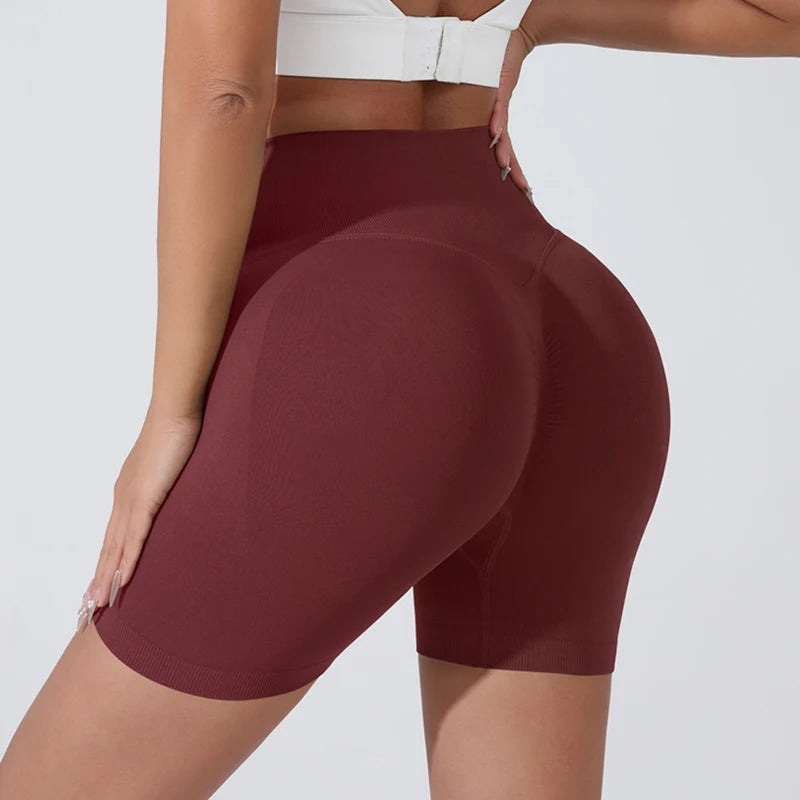 Women's High-Waist Breathable Yoga Shorts for Summer Running Short Tights Leggings Cycling Workout Gym Shorts Sports Shorts