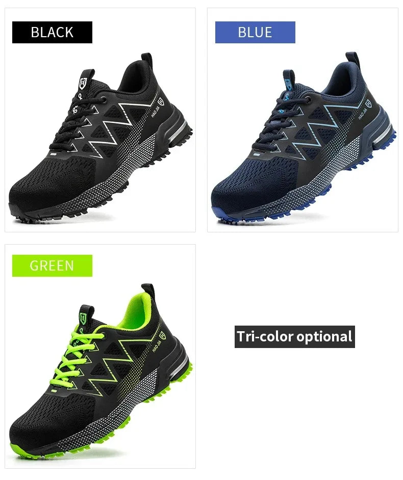Safety Shoes Men Women Anti-Smashing Steel Toe Cap Indestructible Light Breathable Sneaker Work Shoes Safety Boots