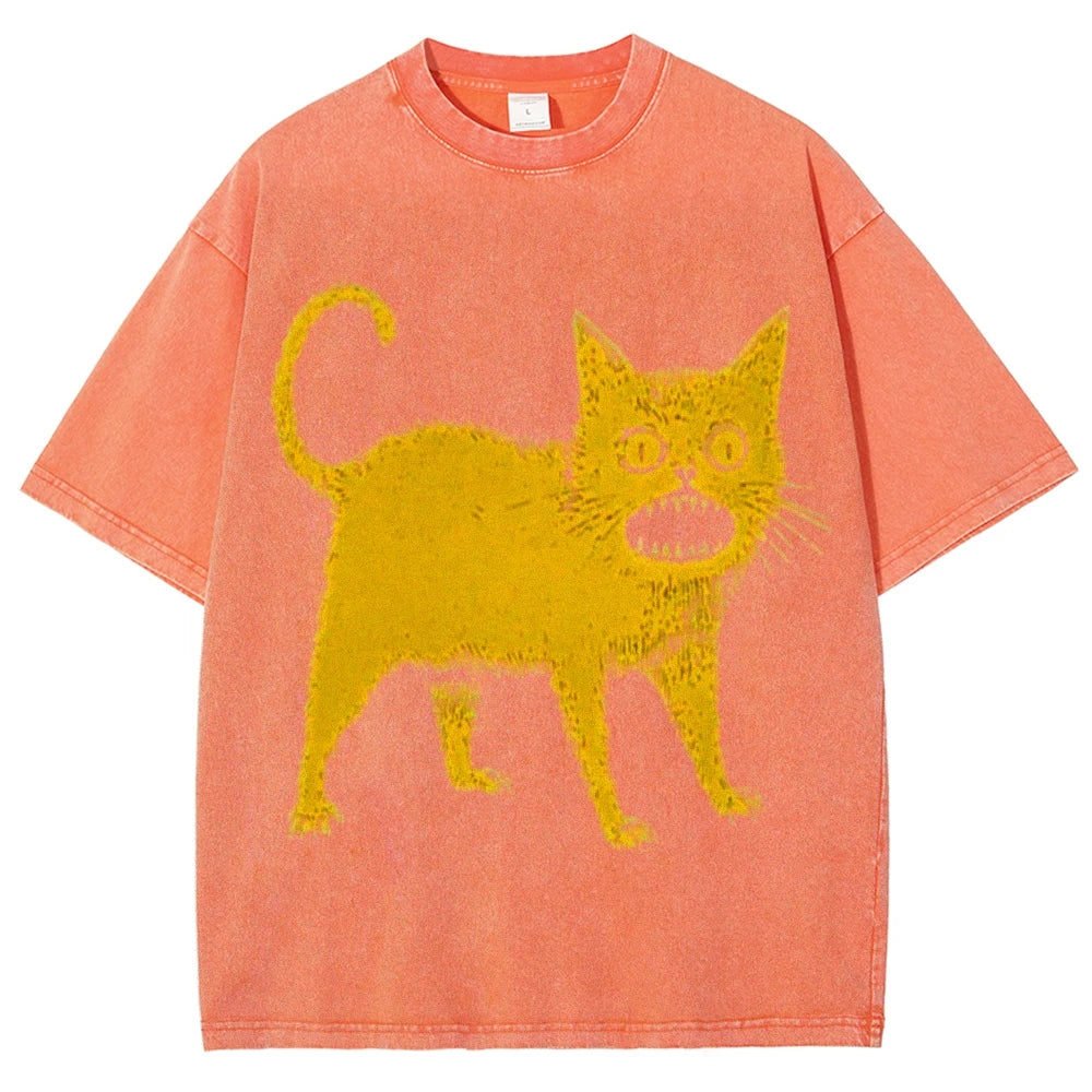 Cartoon Print T Shirt Women Kawaii Graphic Shirts Summer Casual Short Sleeved Black Female Tee Round Neck Harajuku T-Shirts
