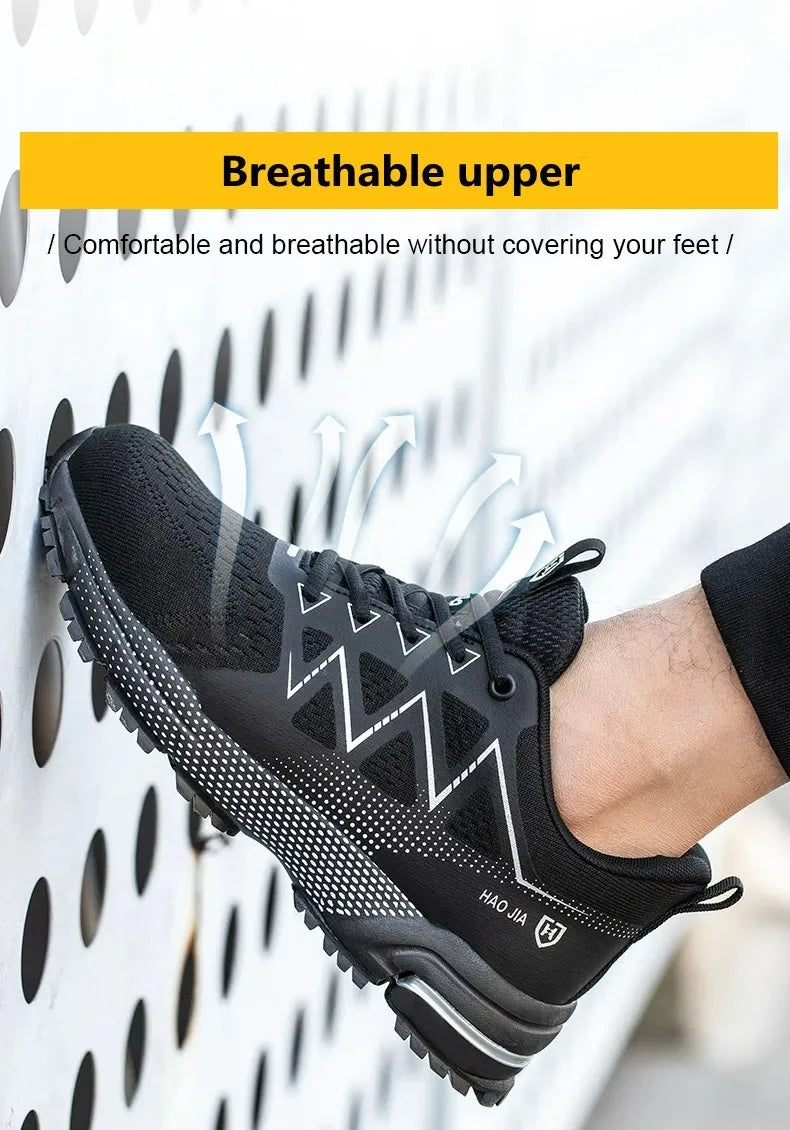 Safety Shoes Men Women Anti-Smashing Steel Toe Cap Indestructible Light Breathable Sneaker Work Shoes Safety Boots