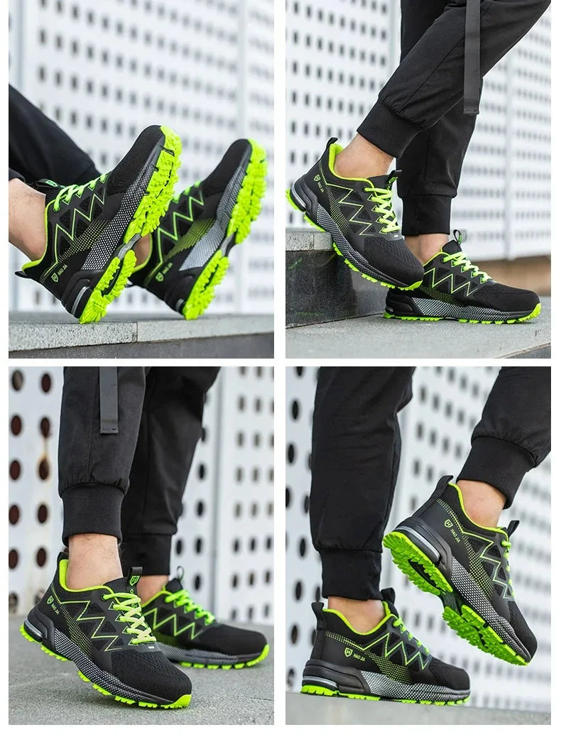 Safety Shoes Men Women Anti-Smashing Steel Toe Cap Indestructible Light Breathable Sneaker Work Shoes Safety Boots