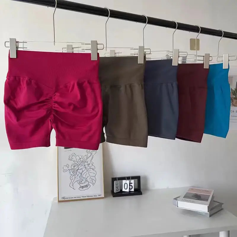 Women's High-Waist Breathable Yoga Shorts for Summer Running Short Tights Leggings Cycling Workout Gym Shorts Sports Shorts