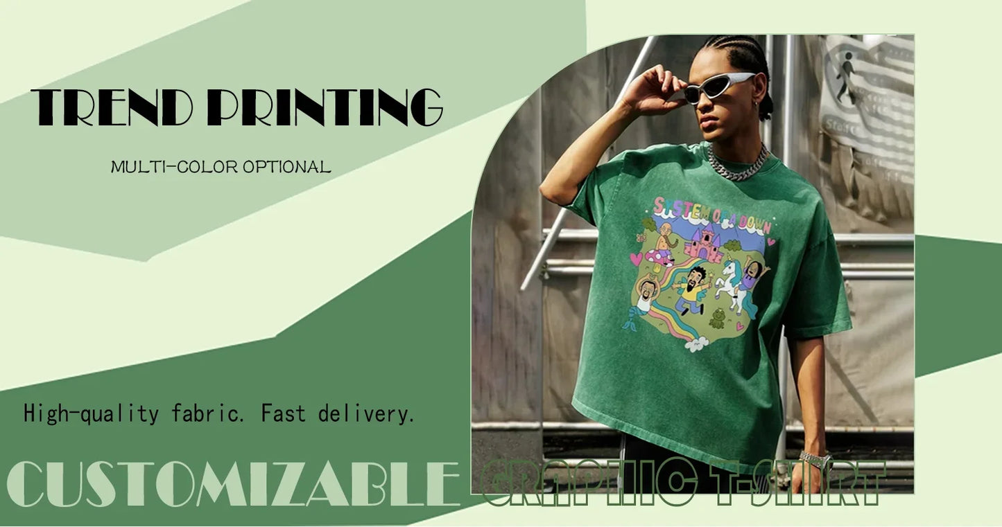 Cartoon Print T Shirt Women Kawaii Graphic Shirts Summer Casual Short Sleeved Black Female Tee Round Neck Harajuku T-Shirts