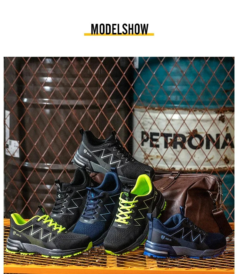 Safety Shoes Men Women Anti-Smashing Steel Toe Cap Indestructible Light Breathable Sneaker Work Shoes Safety Boots