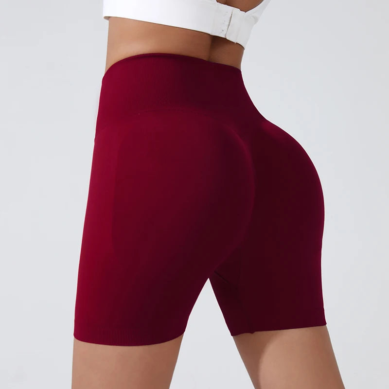 Women's High-Waist Breathable Yoga Shorts for Summer Running Short Tights Leggings Cycling Workout Gym Shorts Sports Shorts