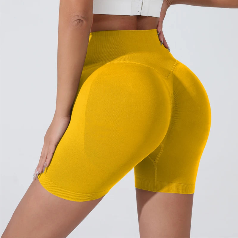 Women's High-Waist Breathable Yoga Shorts for Summer Running Short Tights Leggings Cycling Workout Gym Shorts Sports Shorts