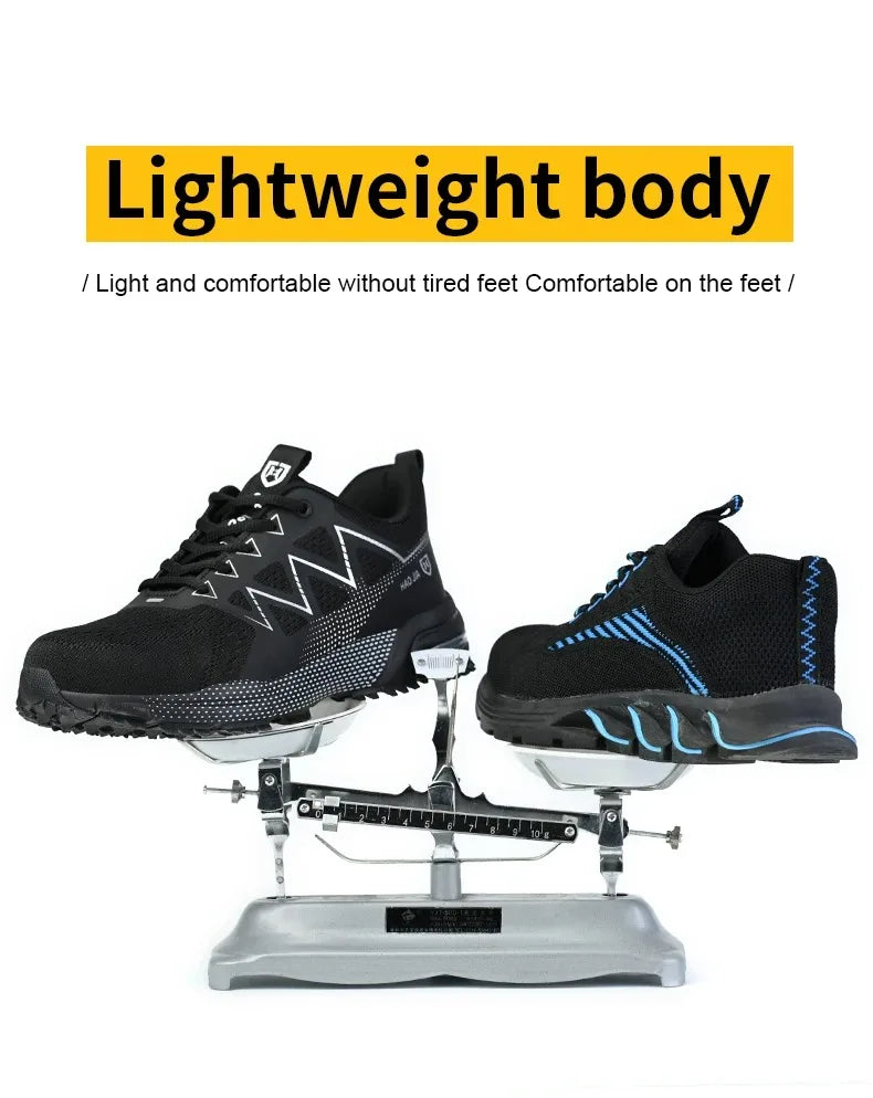 Safety Shoes Men Women Anti-Smashing Steel Toe Cap Indestructible Light Breathable Sneaker Work Shoes Safety Boots