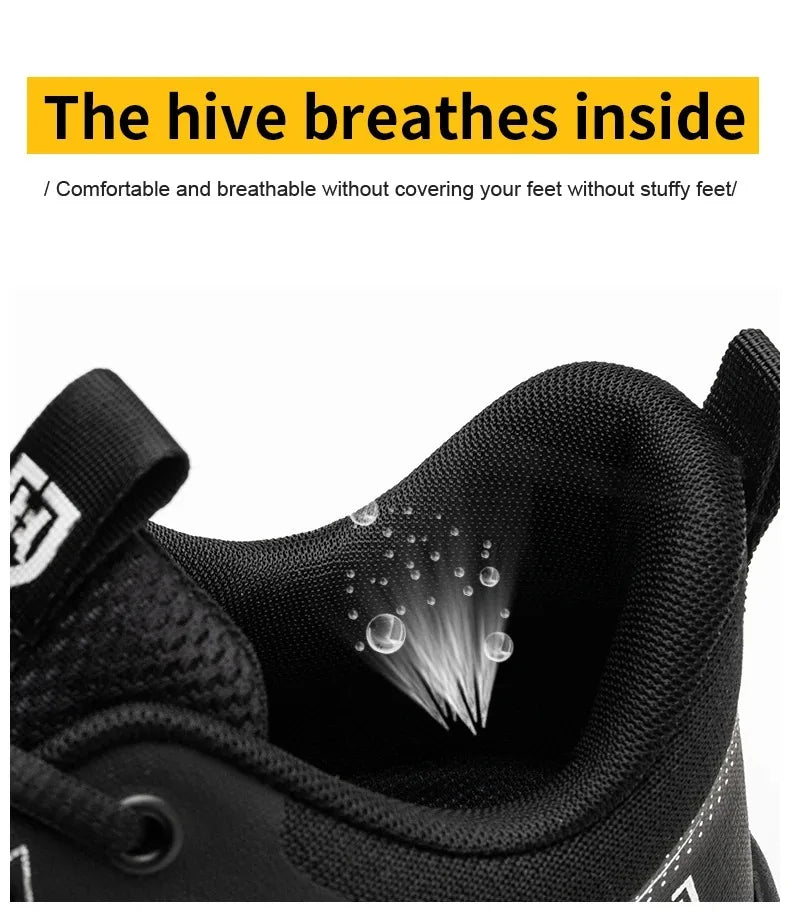 Safety Shoes Men Women Anti-Smashing Steel Toe Cap Indestructible Light Breathable Sneaker Work Shoes Safety Boots