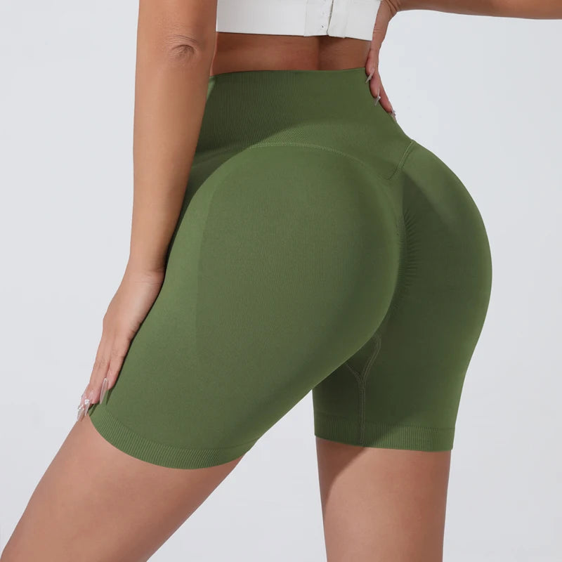 Women's High-Waist Breathable Yoga Shorts for Summer Running Short Tights Leggings Cycling Workout Gym Shorts Sports Shorts