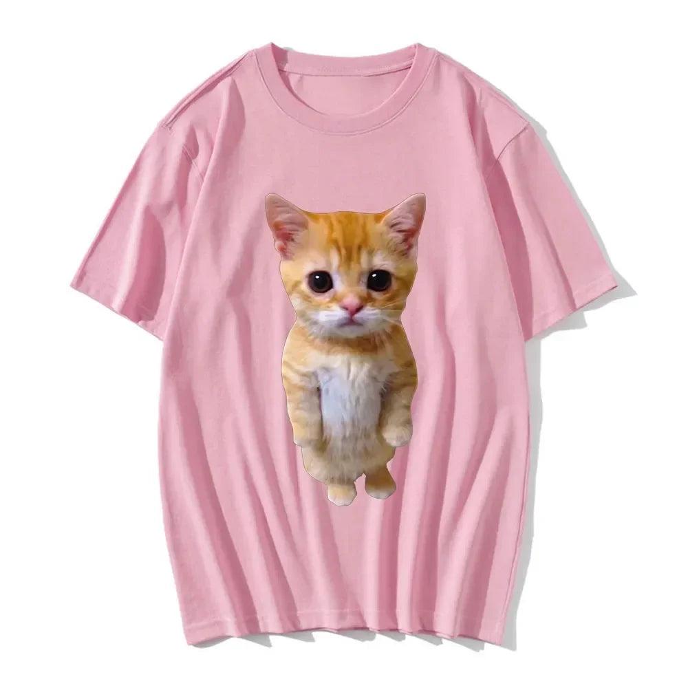 Funny Cat 3D Print Women Casual T-Shirt Women Men Summer Harajuku T Shirts Girl Boy Casual Fashion Clothes Loose Sport Tees