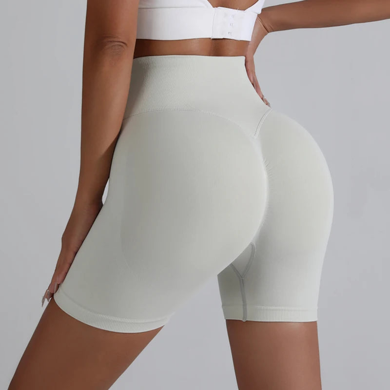 Women's High-Waist Breathable Yoga Shorts for Summer Running Short Tights Leggings Cycling Workout Gym Shorts Sports Shorts