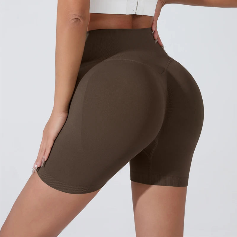 Women's High-Waist Breathable Yoga Shorts for Summer Running Short Tights Leggings Cycling Workout Gym Shorts Sports Shorts
