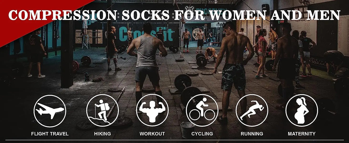 S-XXL 3 Pairs Pack/Socks Compression Socks 30 Mmhg Fit For Medical Edema Diabetes Varicose Veins Running Sports Socks Size XXL