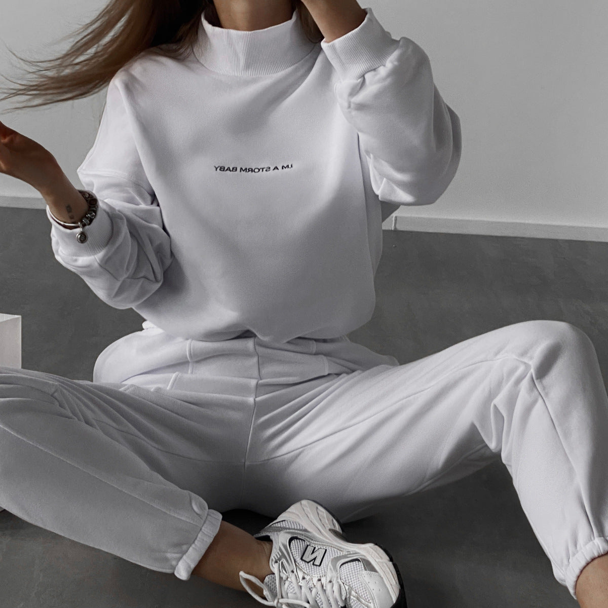 Women's Printed Sweater Suit Two-piece Set