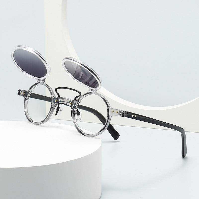 Sun Glasses Round Beige Frame