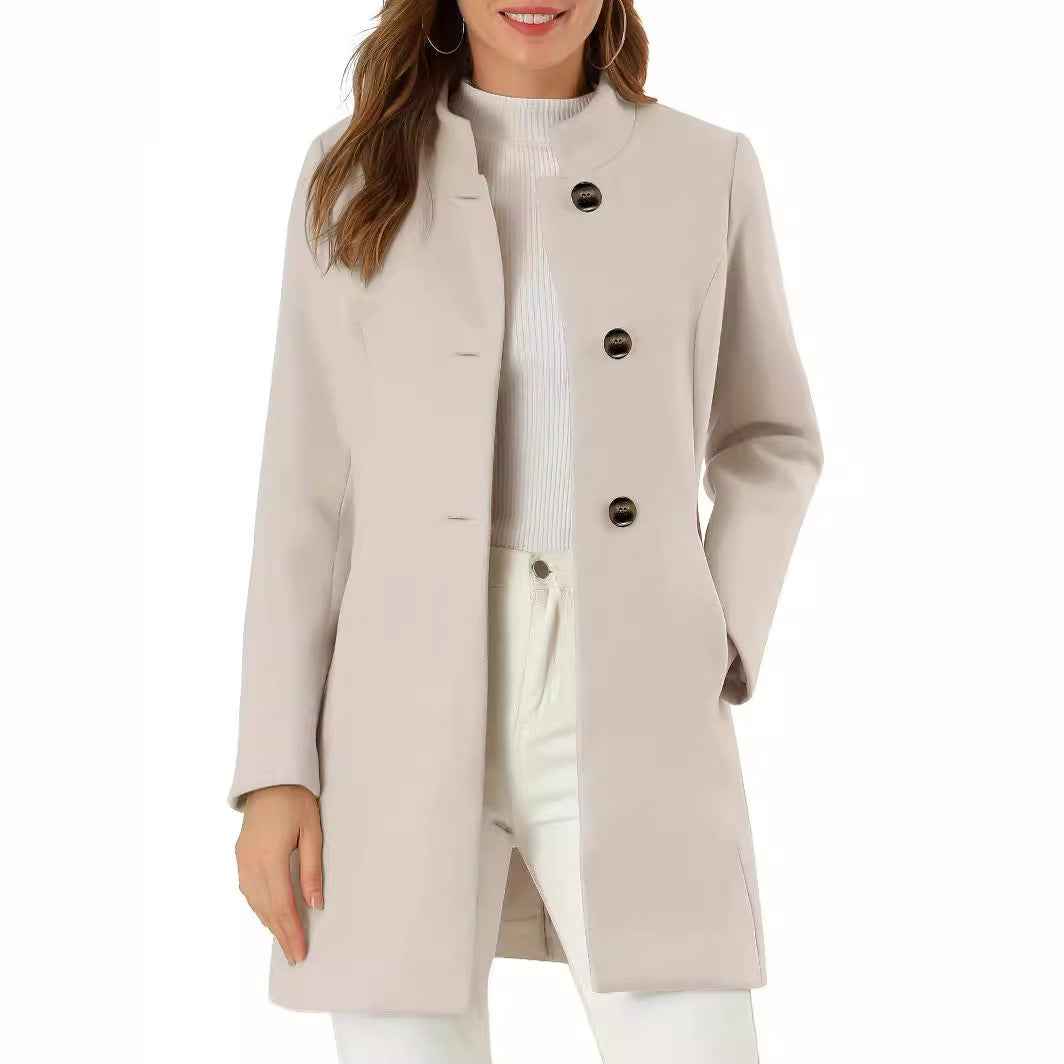 Women's Coat Fashion Casual Solid Color Autumn And Winter