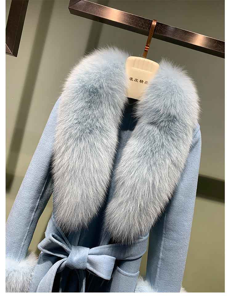 Winter Warm Lace-up Long Woolen Coat