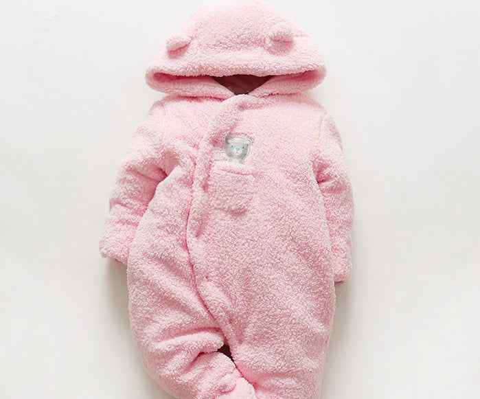 Baby clothes lamb winter cotton padded clothes baby newborn baby skin thickening climb Siamese clothes cotton