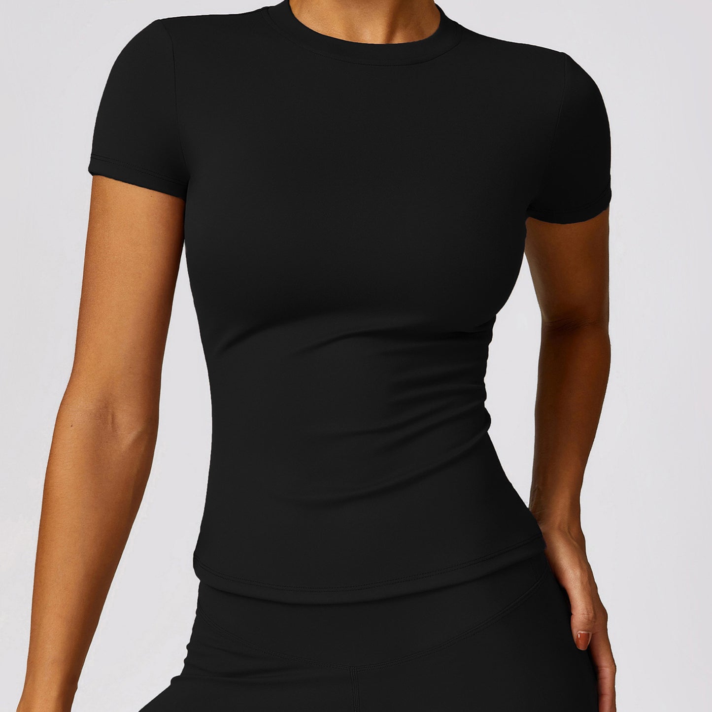 Spring T-shirt, Quick Drying Women's Yoga Suit, Short Sleeved Fitness Top, Running Exercise