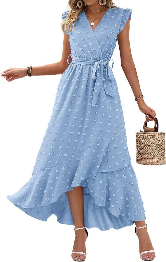 Dress Ruffle Sleeve S Wave Bohemia Elegant Maxi Dress