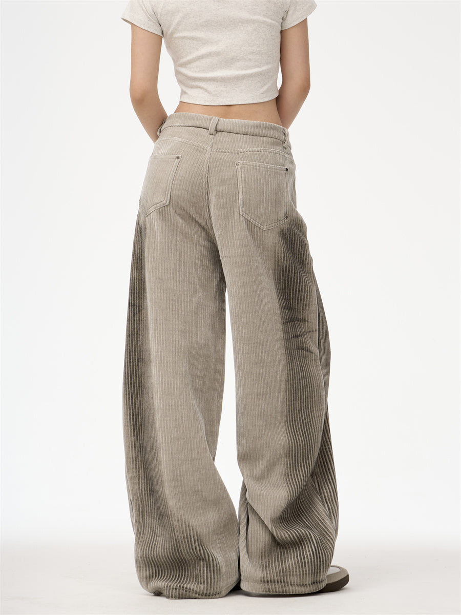 Corduroy Casual Straight Simple Wide Leg Dirty Pants
