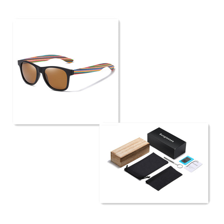 No Rice Nail Sand Black Color Wood Eco-friendly Polarized Sunglasses
