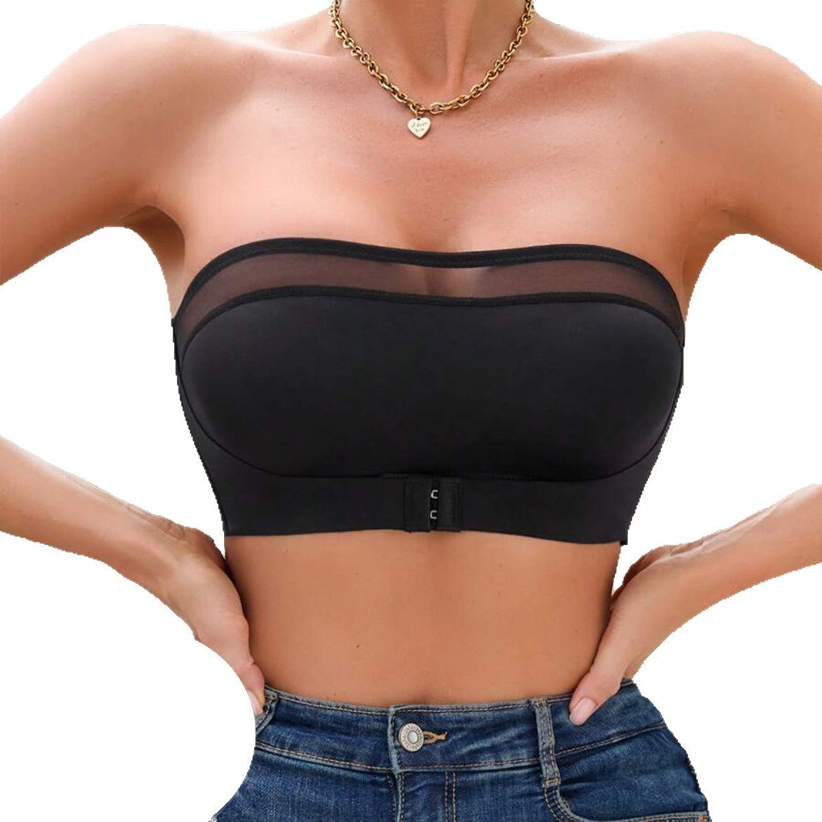 Women's Thin Sexy Mesh Chest-wrapped Strapless Underwear - BabynBeauty