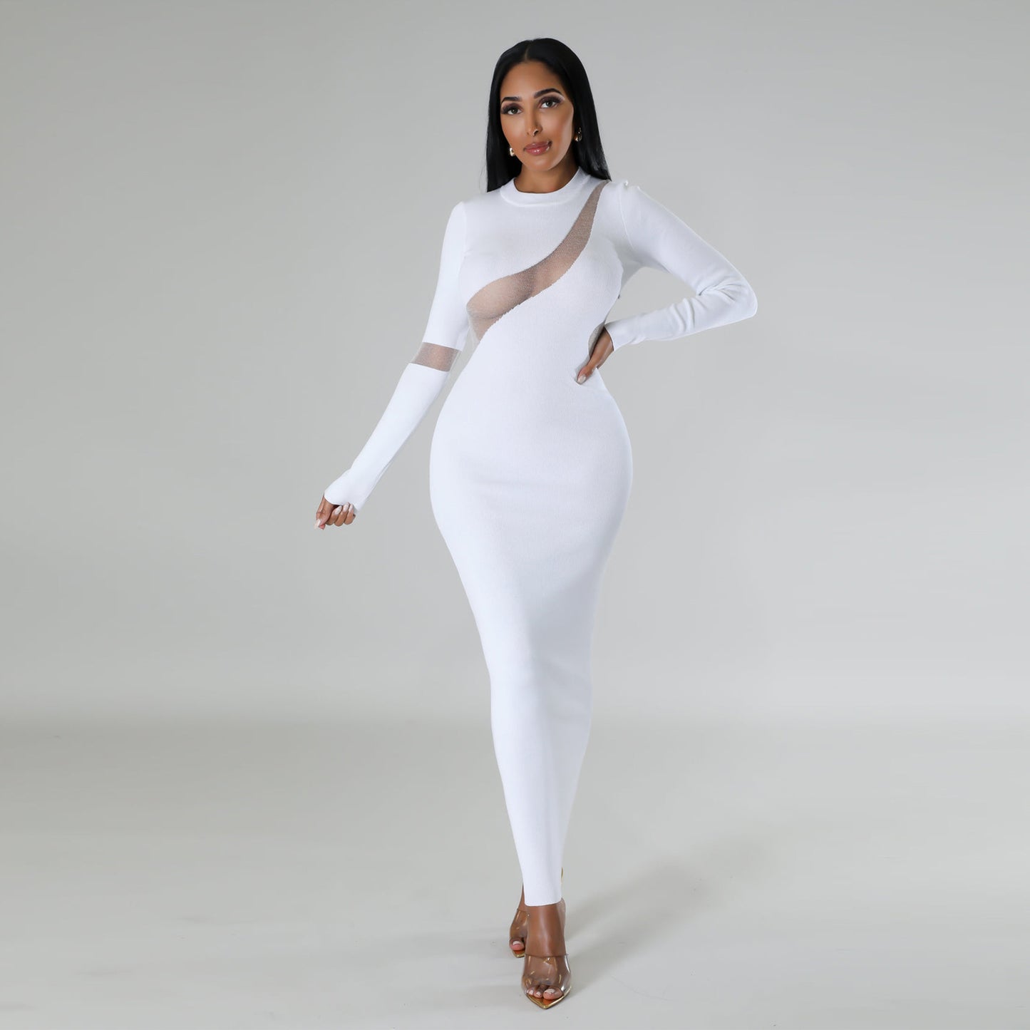 Sexy Slim-fit Sheath Mesh Dress - BabynBeauty